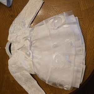 Elegant White Lace Dress with Bow